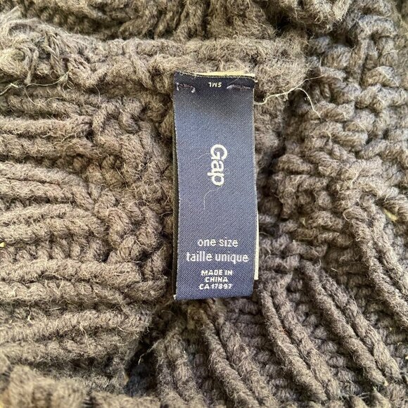 Gap Cable Knit Slouchy Beanie Hat Women or unisex One Size Gray Cotton & Acrylic - Picture 6 of 8